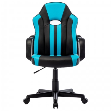 Кресло компьютерное BRABIX BRABIX Stripe GM-202 экокожа Черный-голубой