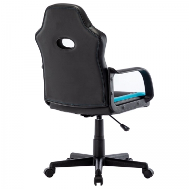 Кресло компьютерное BRABIX BRABIX Stripe GM-202 экокожа Черный-голубой