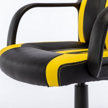 Кресло компьютерное BRABIX BRABIX Stripe GM-202 экокожа Черный-желтый