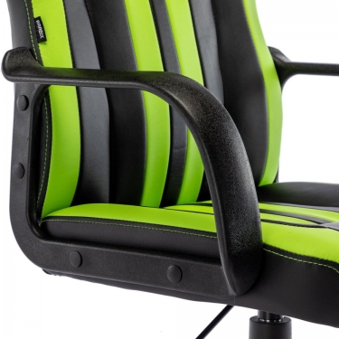 Кресло компьютерное BRABIX BRABIX Stripe GM-202 экокожа Черный-зеленый