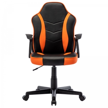 Кресло компьютерное BRABIX BRABIX Shark GM-203 экокожа Черный-оранжевый