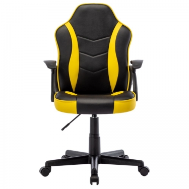Кресло компьютерное BRABIX BRABIX Shark GM-203 экокожа Черный-желтый