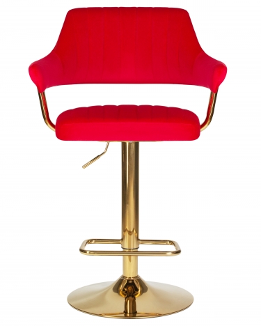 Стул барный DOBRIN DOBRIN CHARLY GOLD Красный велюр MJ9-45
