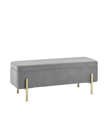 Банкетка с ящиком Stool Group Болейн gold велюр Серый