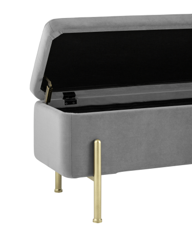 Банкетка с ящиком Stool Group Болейн gold велюр Серый