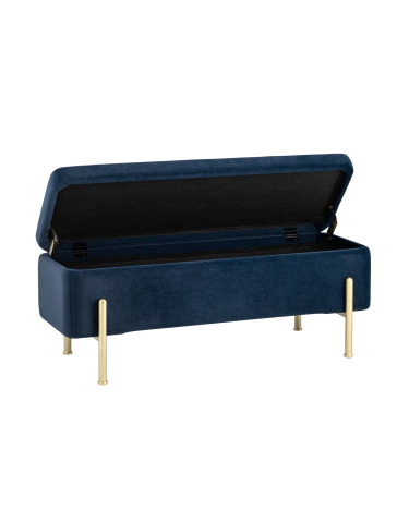 Банкетка с ящиком Stool Group Болейн gold велюр Синий