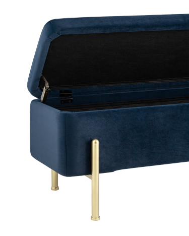 Банкетка с ящиком Stool Group Болейн gold велюр Синий