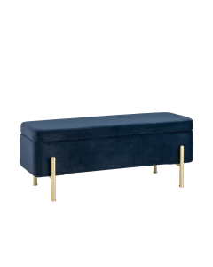 Банкетка с ящиком Stool Group Болейн gold велюр Синий
