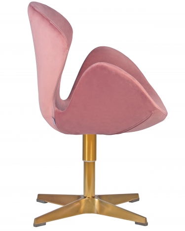 Кресло дизайнерское DOBRIN DOBRIN SWAN gold розовый велюр BLUVEL5