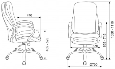 Кресло руководителя Бюрократ Бюрократ T-9950SL Fabric черный Light-20
