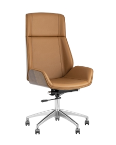 Кресло руководителя Stool Group TopChairs Crown экокожа Коричневое