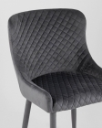 Стул мягкий Stool Group Ститч велюр ножки Серый