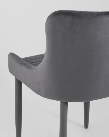 Стул мягкий Stool Group Ститч велюр ножки Серый