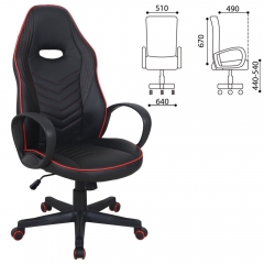 Кресло компьютерное BRABIX BRABIX Flame GM-004 экокожа Черное/красное