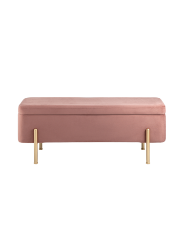 Банкетка Stool Group Болейн с ящиком велюр Розовый