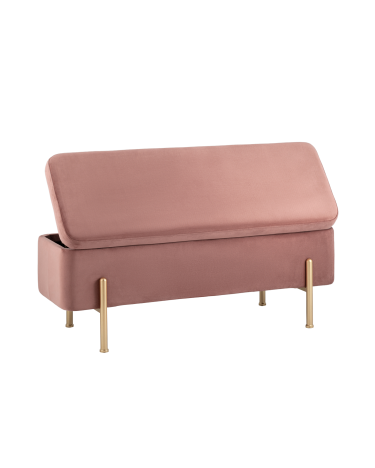 Банкетка Stool Group Болейн с ящиком велюр Розовый