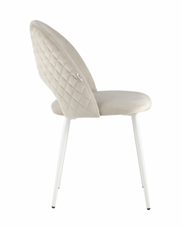 Стул Stool Group Меган white NEW велюр с ромбами Бежевый