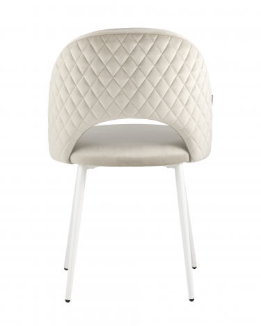 Стул Stool Group Меган white NEW велюр с ромбами Бежевый