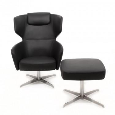 Кресло Recliner с пуфом комплект Profoffice VENTO 4 Черное