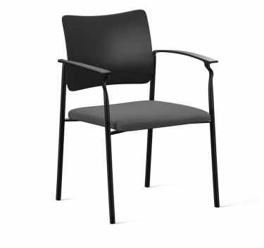 Кресло на черных опорах, с подлокотниками Profoffice PINKO plastic 4legs black Montana 804 Arms Серый Черный