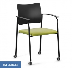 Кресло на колесах, с подлокотниками Profoffice PINKO plastic cast black Kiton 08 Arms Зеленый Черный