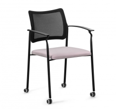 Кресло на колесах, с подлокотниками Profoffice Pinko Mesh cast black Jade9502 Arms Серый Черный