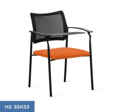 Кресло на черных опорах, со столом Profoffice Pinko Mesh 4legs black MH YI113 Arms+WT Оранжевый Черный