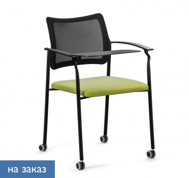 Кресло на колесах, со столом Profoffice Pinko Mesh cast black SLW 58 Arms+WT Зеленый Черный