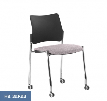Кресло на колесах, без подлокотников Profoffice Pinko plastic cast Jade9502 noArms Серый Черный Хром