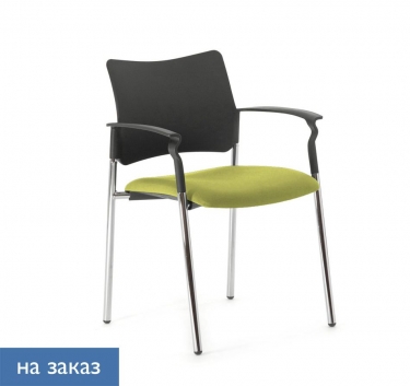 Кресло на опорах, с подлокотниками Profoffice Pinko plastic 4legs Kiton 08 Arms Зеленый Черный Хром
