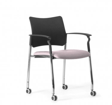 Кресло на колесах, с подлокотниками Profoffice Pinko plastic cast Jade9502 Arms Серый Черный Хром