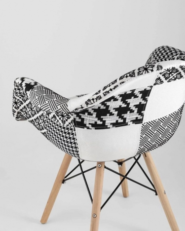 Кресло Stool Group Eames в стиле пэчворк Черно-белое