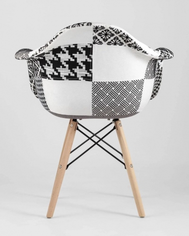 Кресло Stool Group Eames в стиле пэчворк Черно-белое