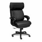 Кресло Tetchair CHIEF кож/зам/ткань, черный/черный стеганный/черный, 36-6/36-6/11