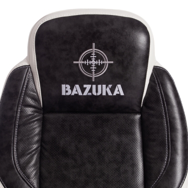 Кресло Tetchair BAZUKA кож/зам, серый/белый , 2TONE/2TONE перф/36-01
