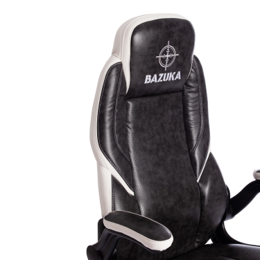 Кресло Tetchair BAZUKA кож/зам, серый/белый , 2TONE/2TONE перф/36-01