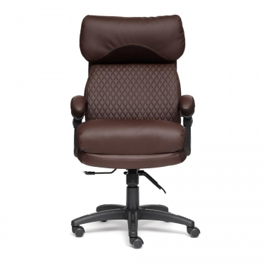 Кресло Tetchair CHIEF кож/зам/ткань, коричневый/коричневый стеганный, 36-36/36-36 стеганный/24
