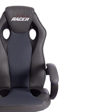 Кресло Tetchair RACER GT new кож/зам/ткань, металлик/серый, 36/12