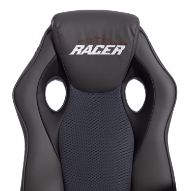 Кресло Tetchair RACER GT new кож/зам/ткань, металлик/серый, 36/12