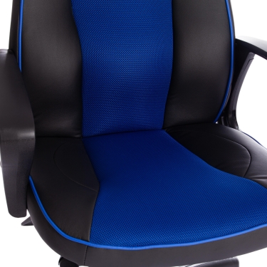 Кресло Tetchair RACER BE кож/зам/ткань, черный/синий, 36-6/10