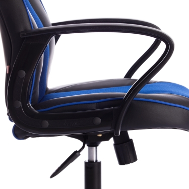 Кресло Tetchair RACER BE кож/зам/ткань, черный/синий, 36-6/10