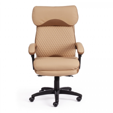 Кресло Tetchair CHIEF кож/зам/ткань, бежевый/бронза, 36-34/21