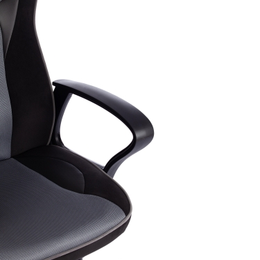 Кресло Tetchair RACER флок/ткань, черный/серый, 35/TW-12/карбон