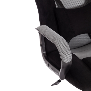 Кресло Tetchair DRIVER 22 флок/ткань, черный/серый, 35/TW-12