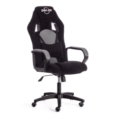 Кресло Tetchair DRIVER 22 флок/ткань, черный/серый, 35/TW-12