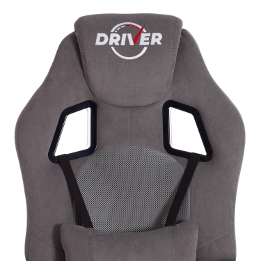 Кресло Tetchair DRIVER 22 флок/ткань, серый/серый, 29/TW-12