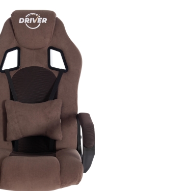 Кресло Tetchair DRIVER 22 флок/ткань, коричневый, 6/TW-24