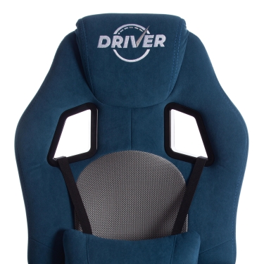 Кресло Tetchair DRIVER 22 флок/ткань, синий/серый, 32/TW-12