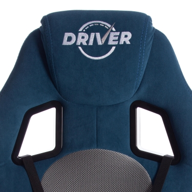 Кресло Tetchair DRIVER 22 флок/ткань, синий/серый, 32/TW-12