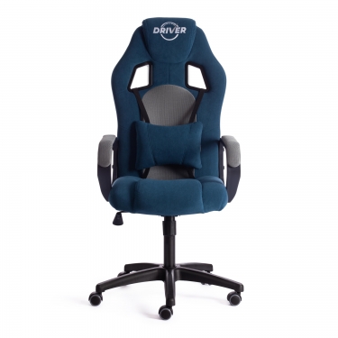 Кресло Tetchair DRIVER 22 флок/ткань, синий/серый, 32/TW-12